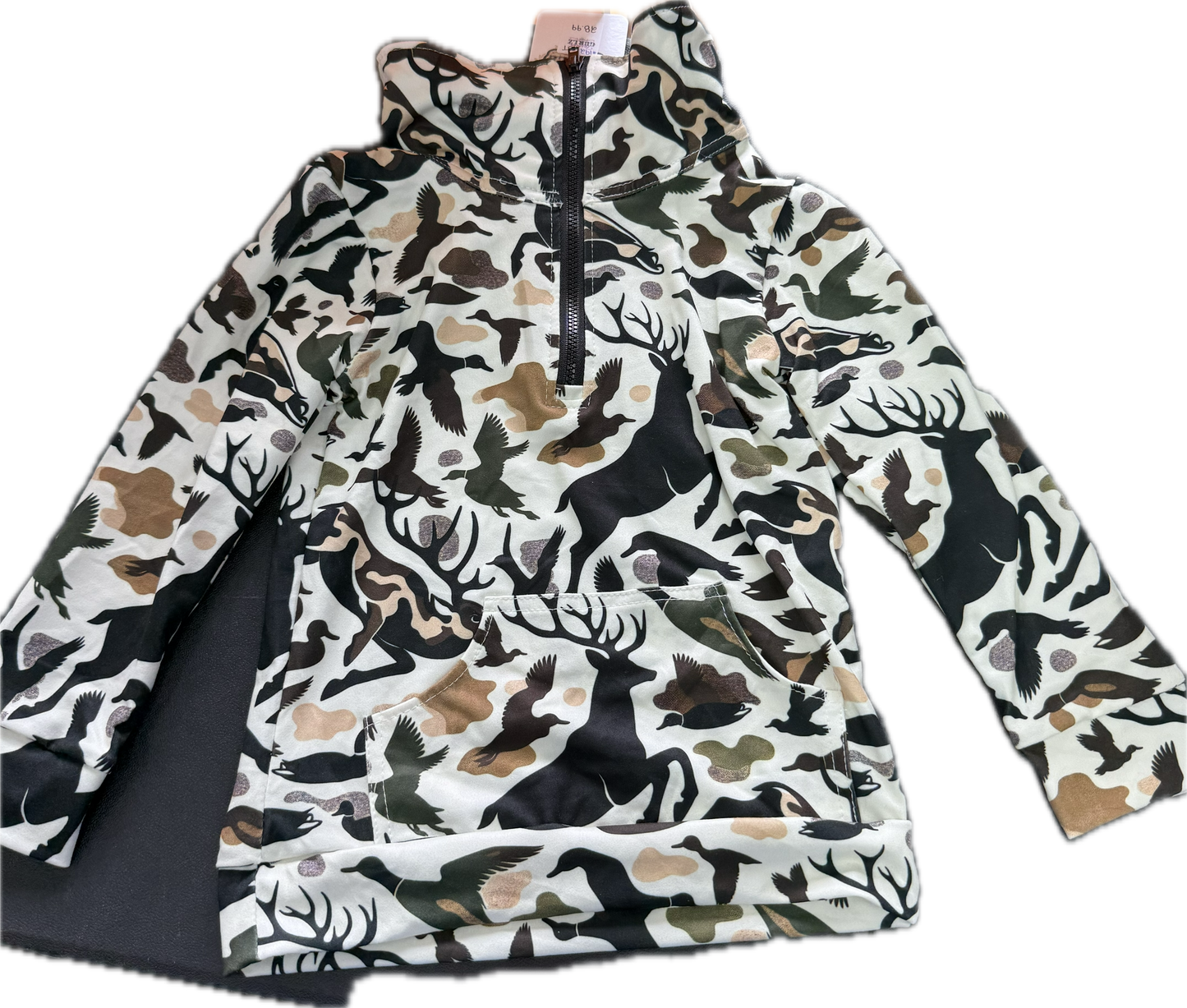 Kids Deer Camo 1/4 Zip Pullover