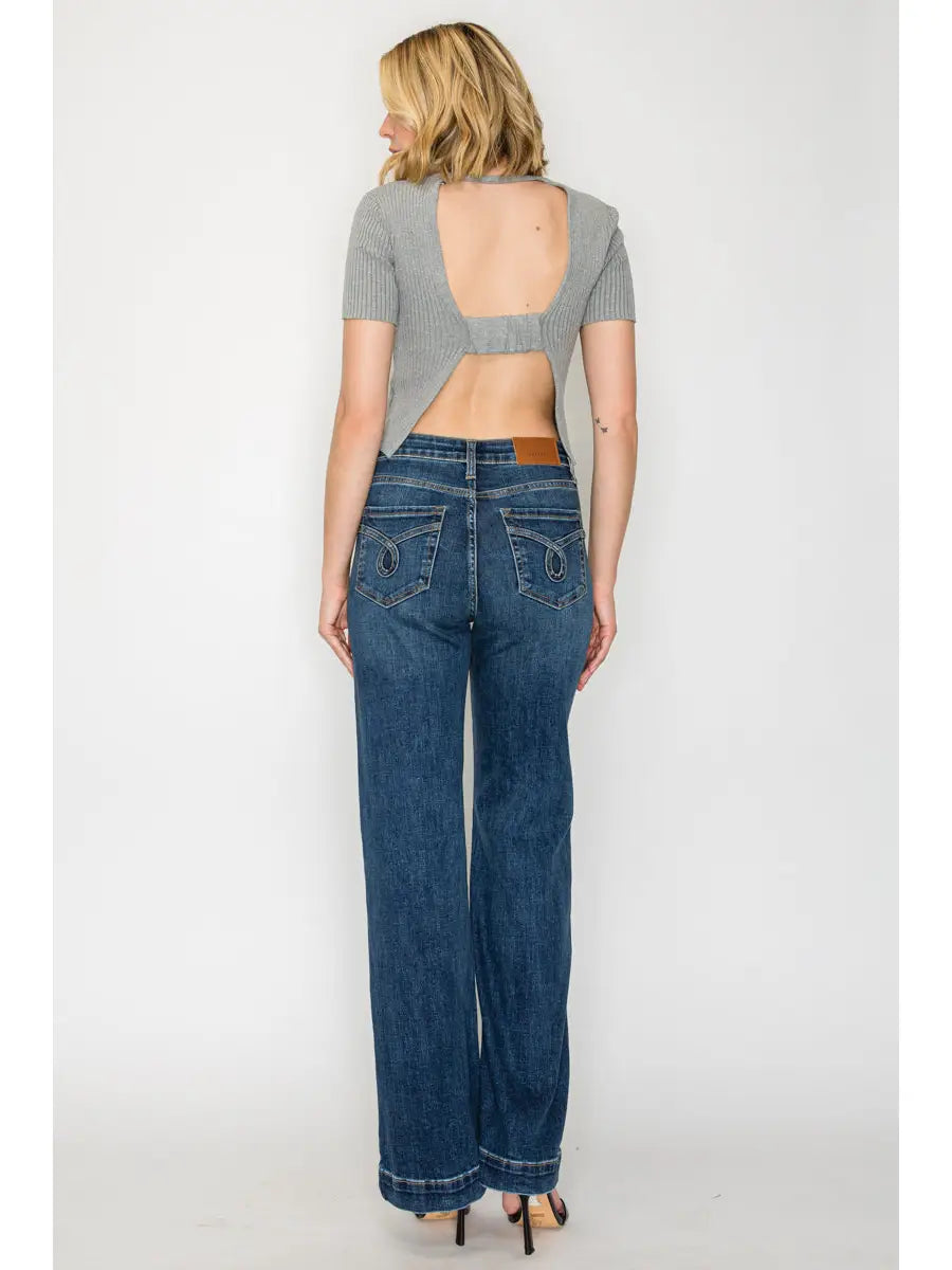 Tummy Control High Rise Relaxed Flare Jean