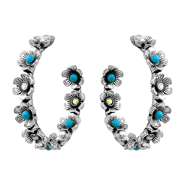 Floral Hoop Earrings