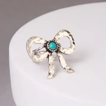 Hammered Bow Cuff Ring