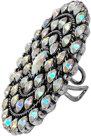 Large Rhinestone Cuff Ring