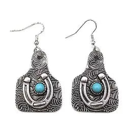 Horseshoe Cattle Tag Earrings