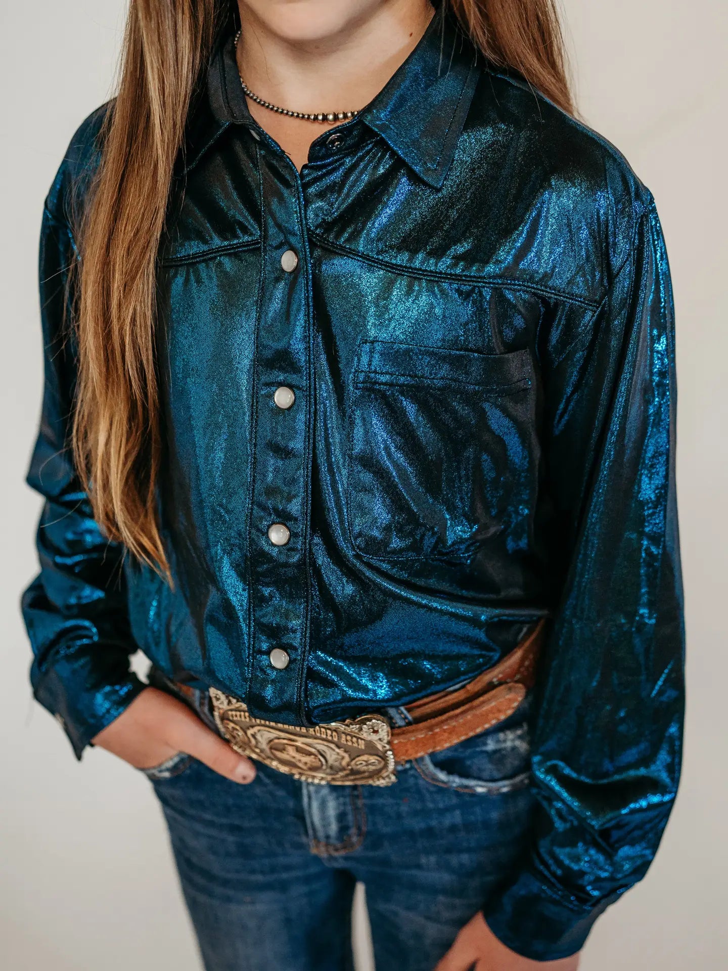 Youth Legendary Pearl Snap Button Down Top