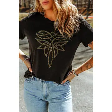Western Boot stitch T Shirt