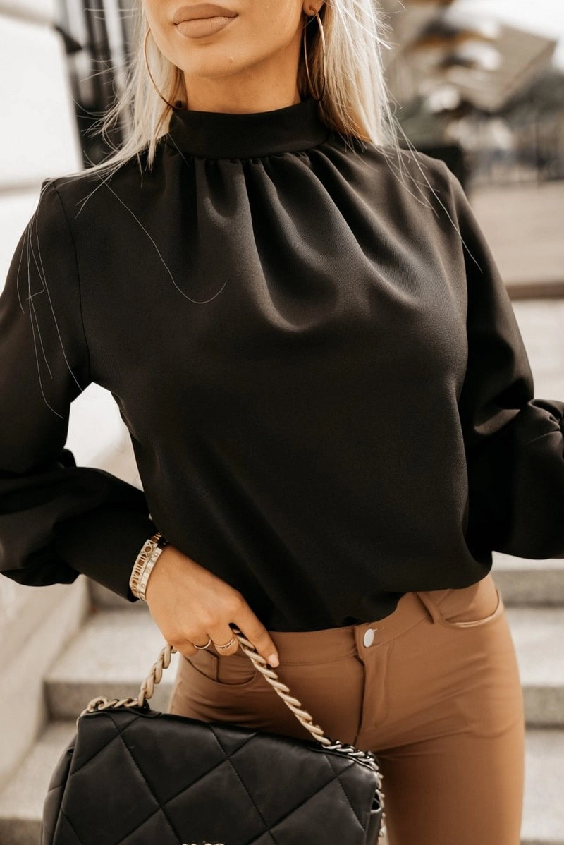 Black High Neck Blouse