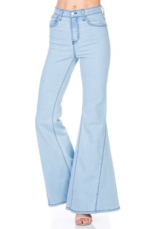 High Waist Denim flare Wide Leg bell bottom jeans