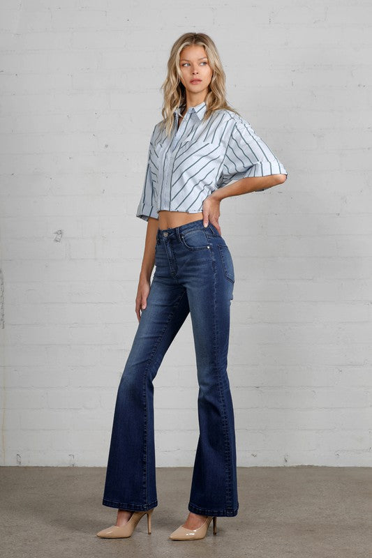 HIGH RISE WIDER FLARE JEANS