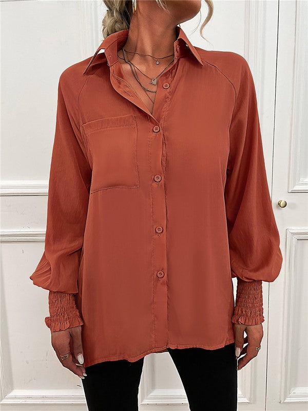 Women's Long Sleeve Button Down Blouse