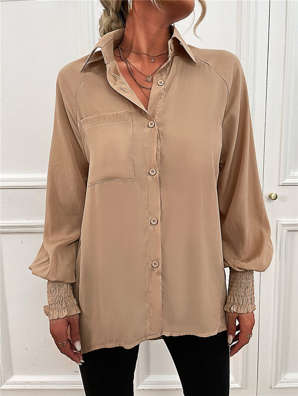 Women's Long Sleeve Button Down Blouse