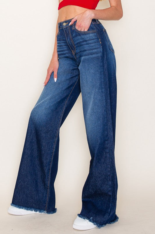 Western denim wide Leg jeans