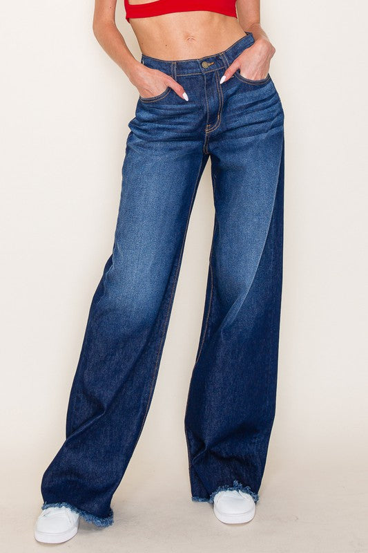 Western denim wide Leg jeans