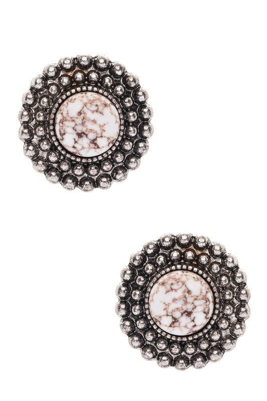 Stone Pave Western Stud Earrings