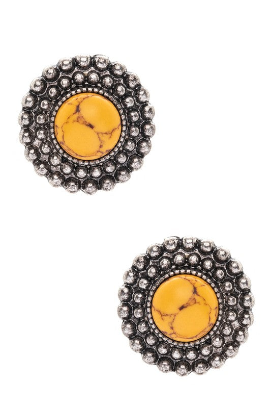 Stone Pave Western Stud Earrings