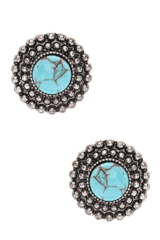 Stone Pave Western Stud Earrings