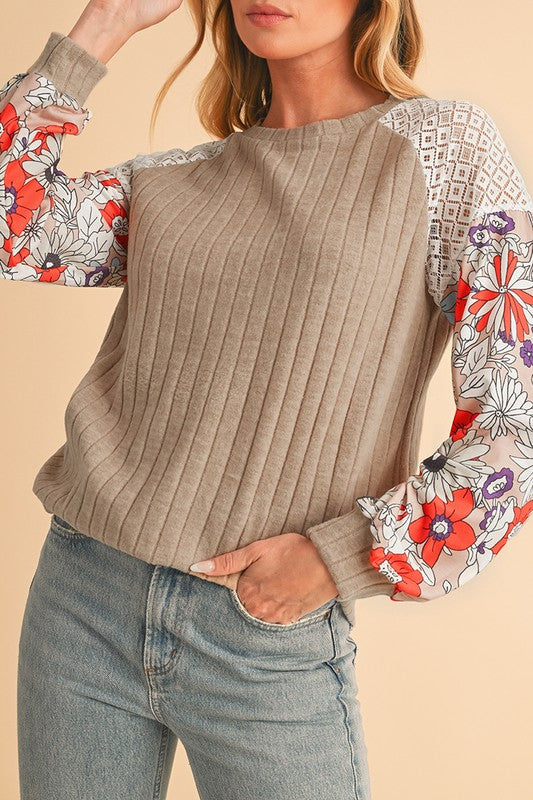 Cotton Stripe Drop Shoulder Sweatshirt