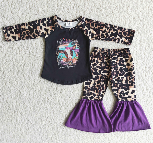Gurlz Cows Come Home Cheetah Print Outfit