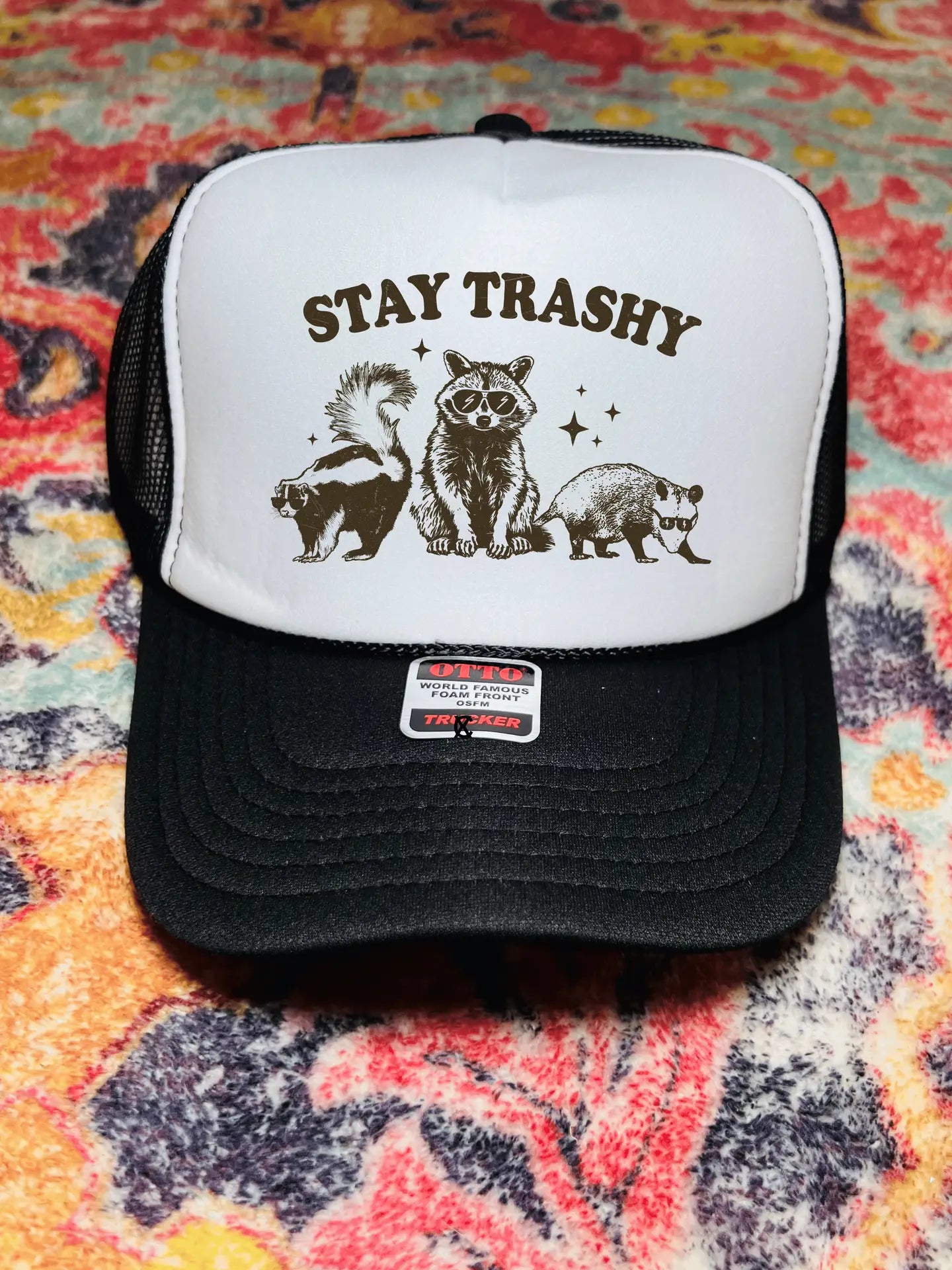 Black Stay Trashy Trucker Hat