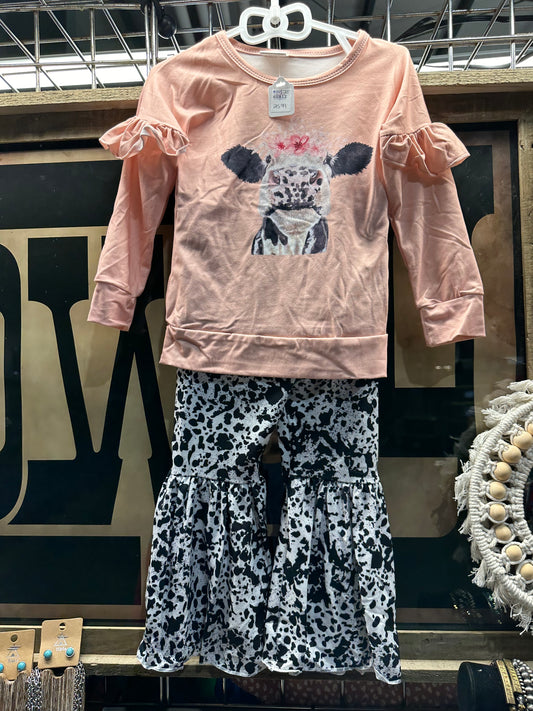 Kids Pink Cow Outfit