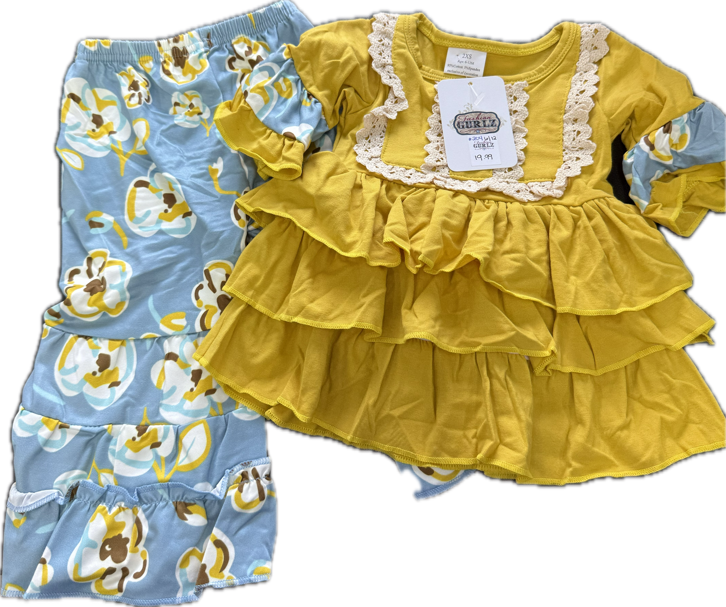 Gurlz Floral Ruffle Outfit