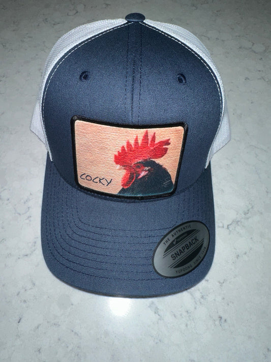 Navy and White Cocky Hat