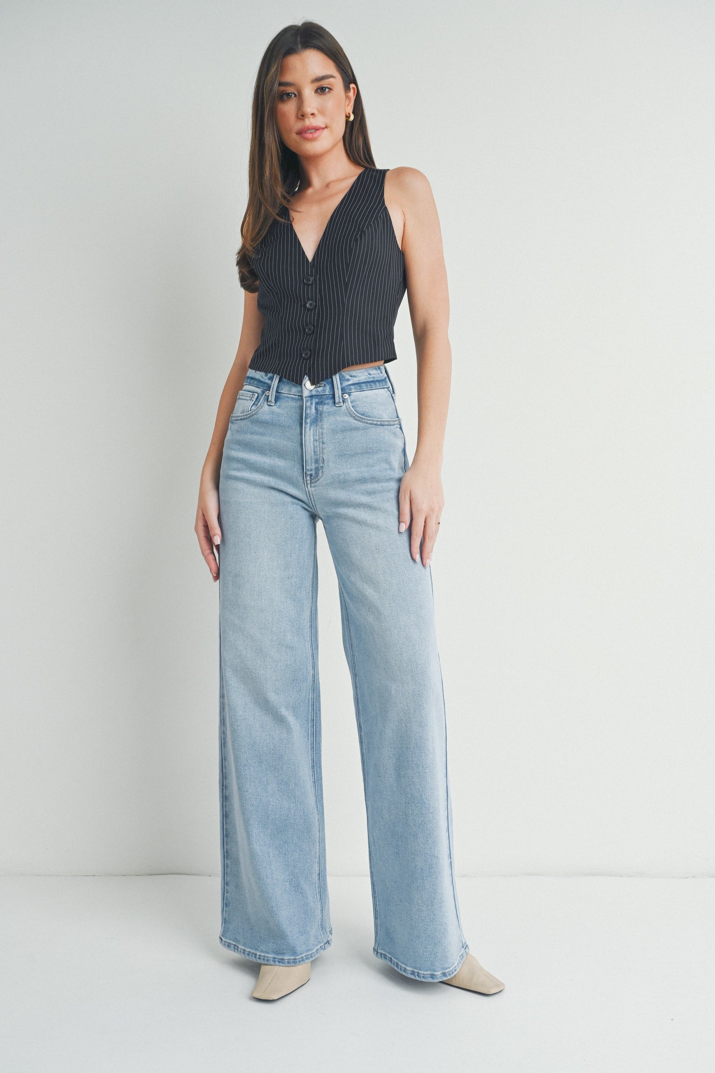 Light Wash Wide Leg Jean