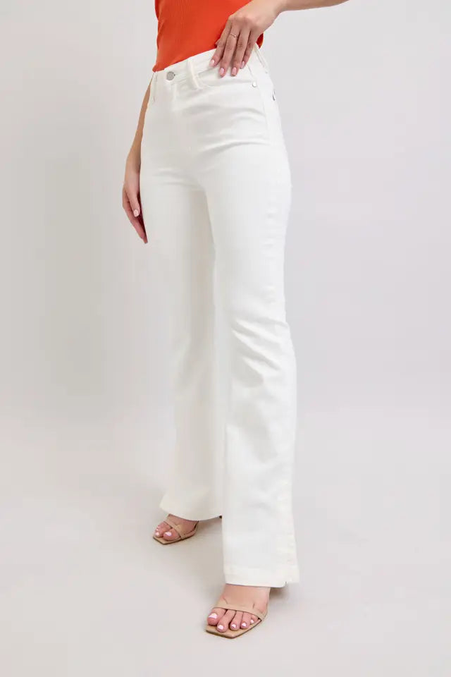 Judy Blue High Waisted White Bootcut Jeans