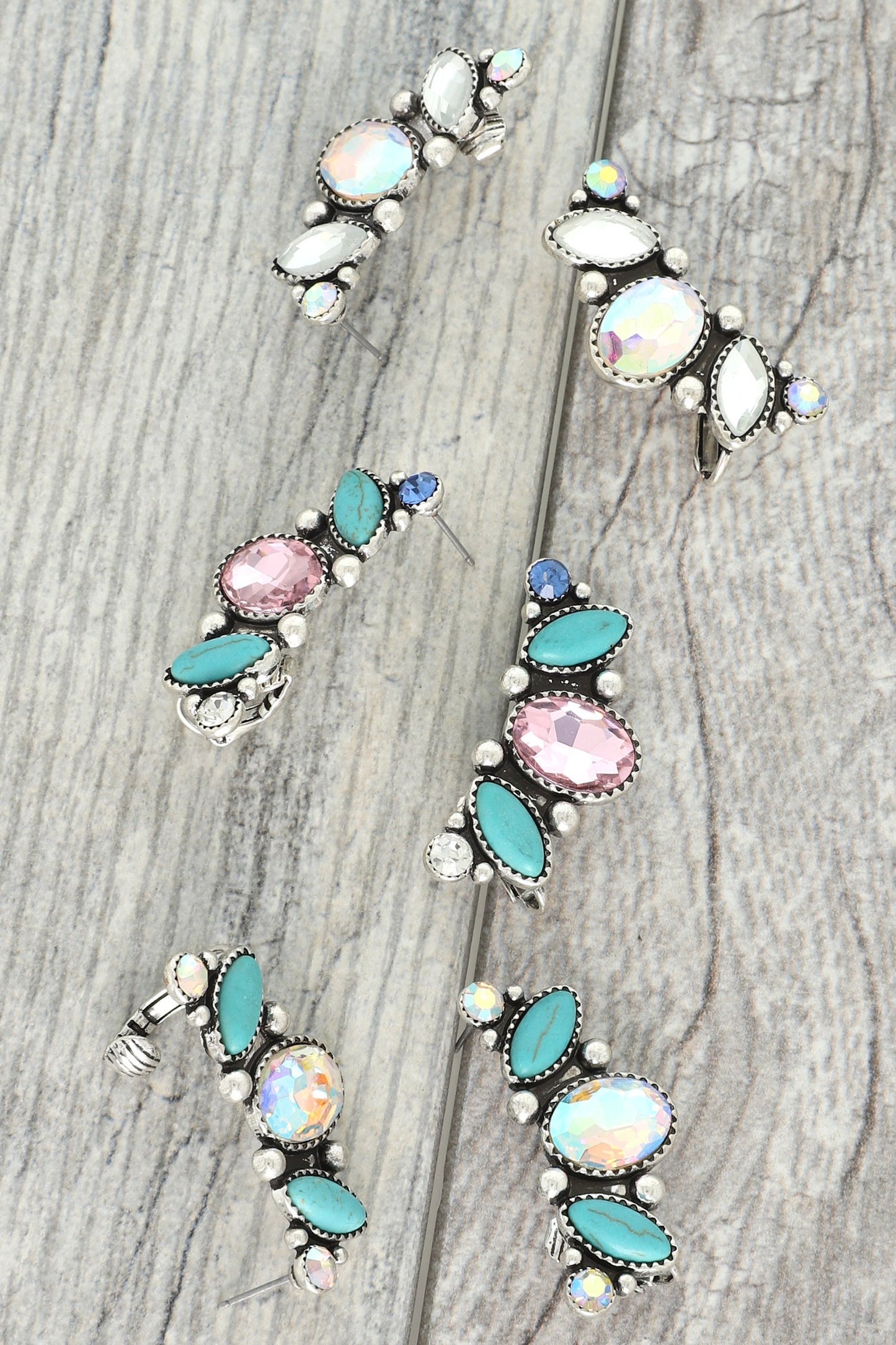 Western Turquoise Climber Earrings