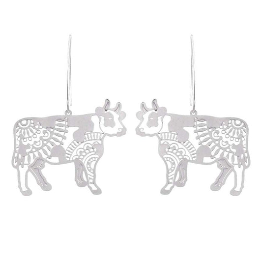 Metal Cow Earrings