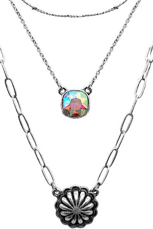 Western Concho Layered Necklace