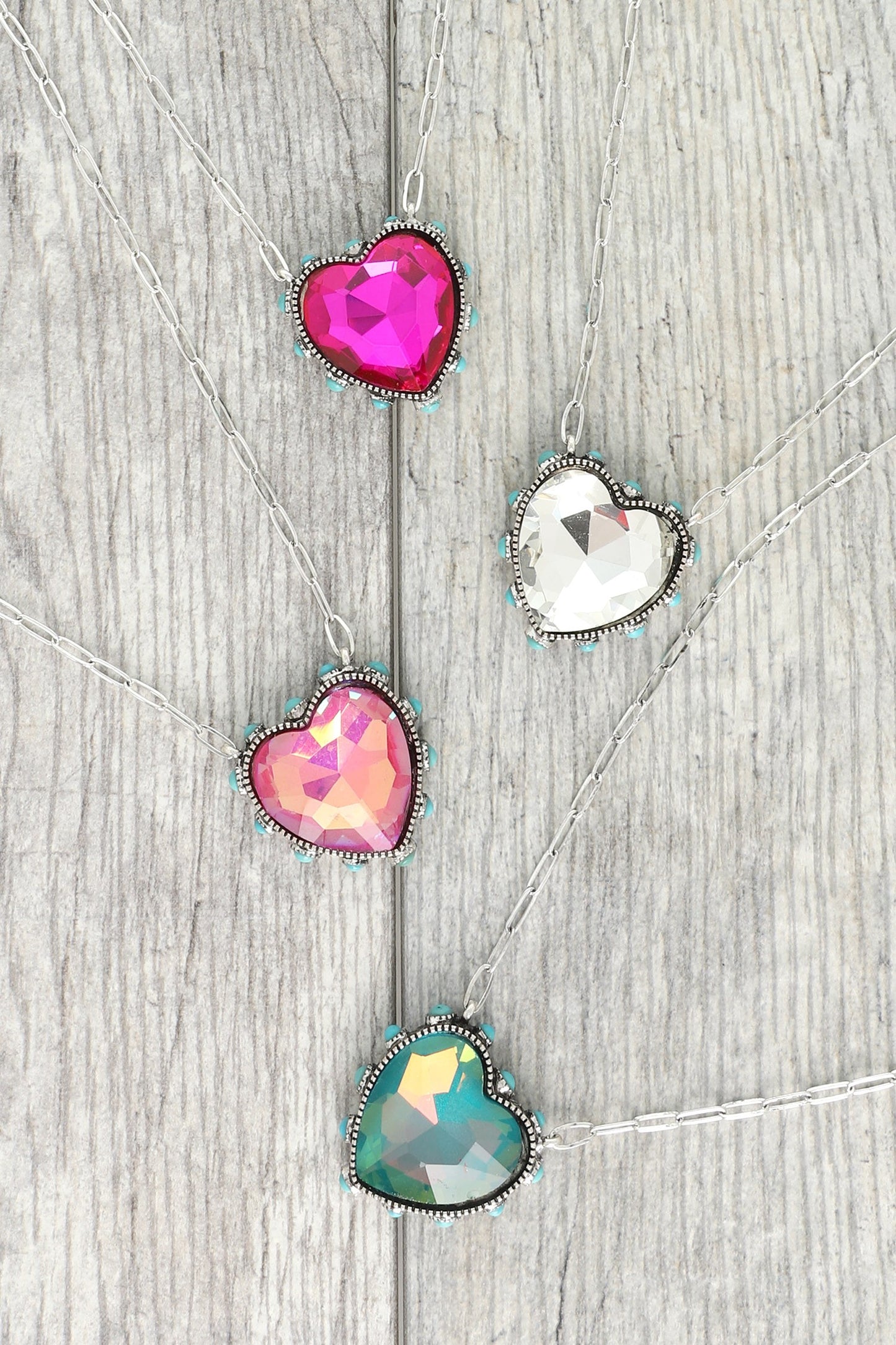 Western Heart Shaped Gemstone Necklace