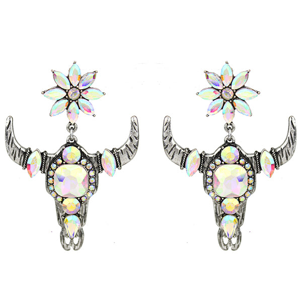 Silver Longhorn Earrings