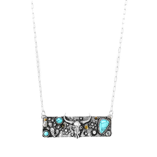 Turquoise Longhorn Necklace