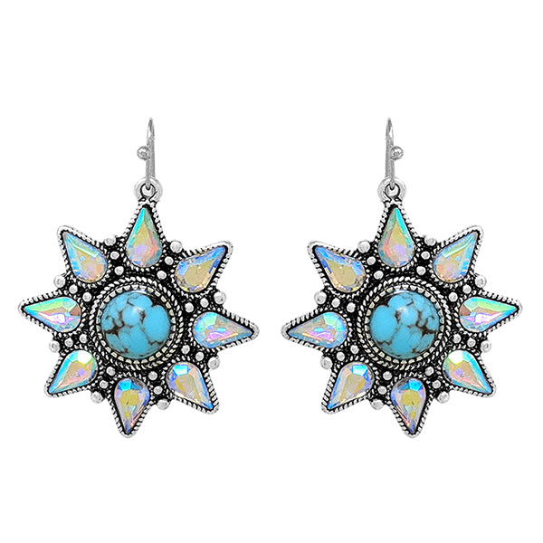 AB and Turquoise Earrings