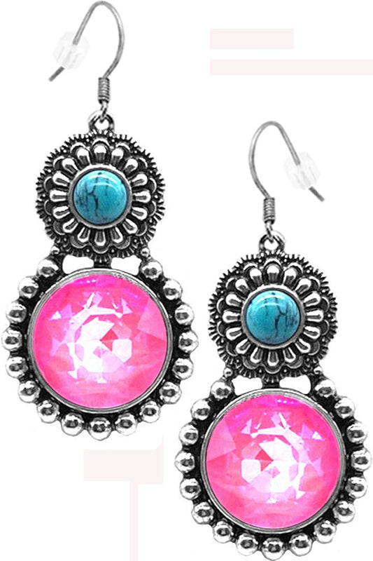 Pink Gemstone Earrings