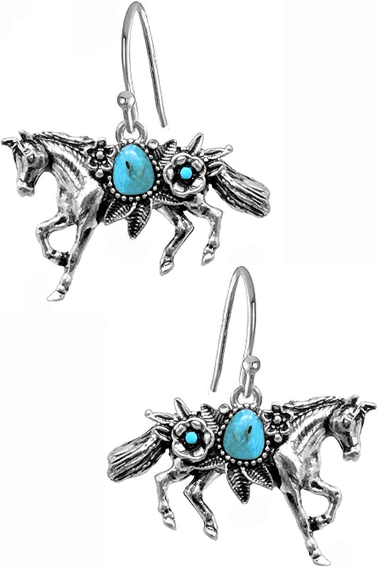 Flower Horse Earrings