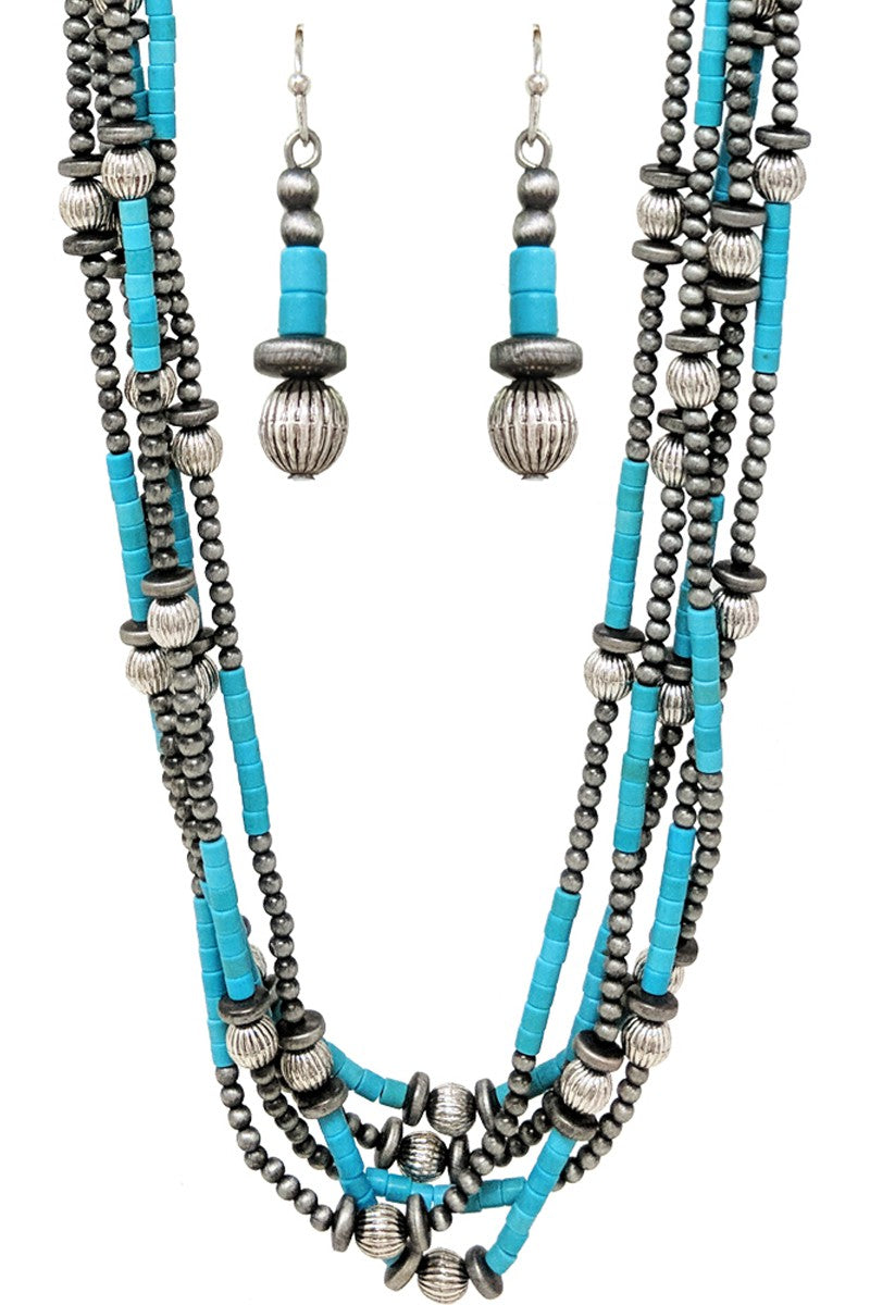 Western Navajo Pearl and Beads Necklace Set