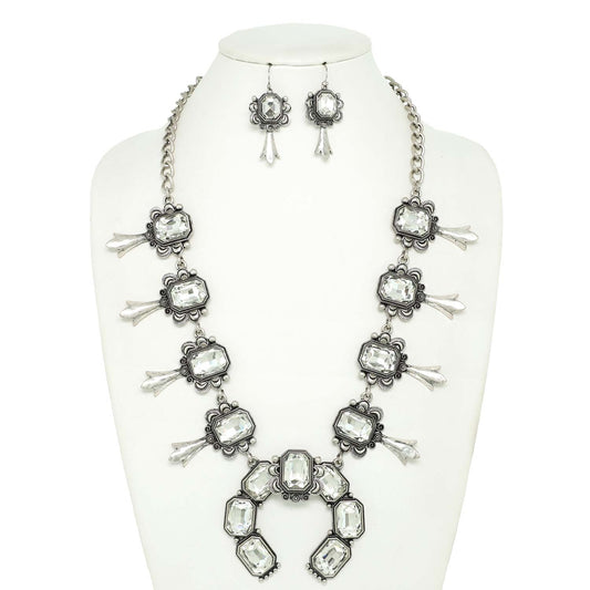 Western Squash Blossom Necklace and Earring Set