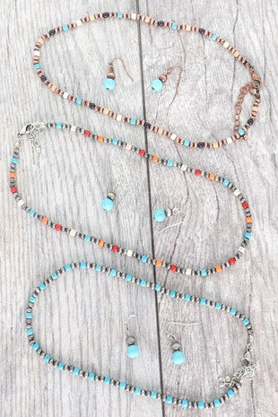 Navajo Pearl Beaded Necklace Set