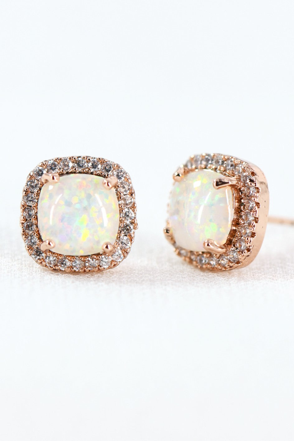 Opal Square Stud Earrings