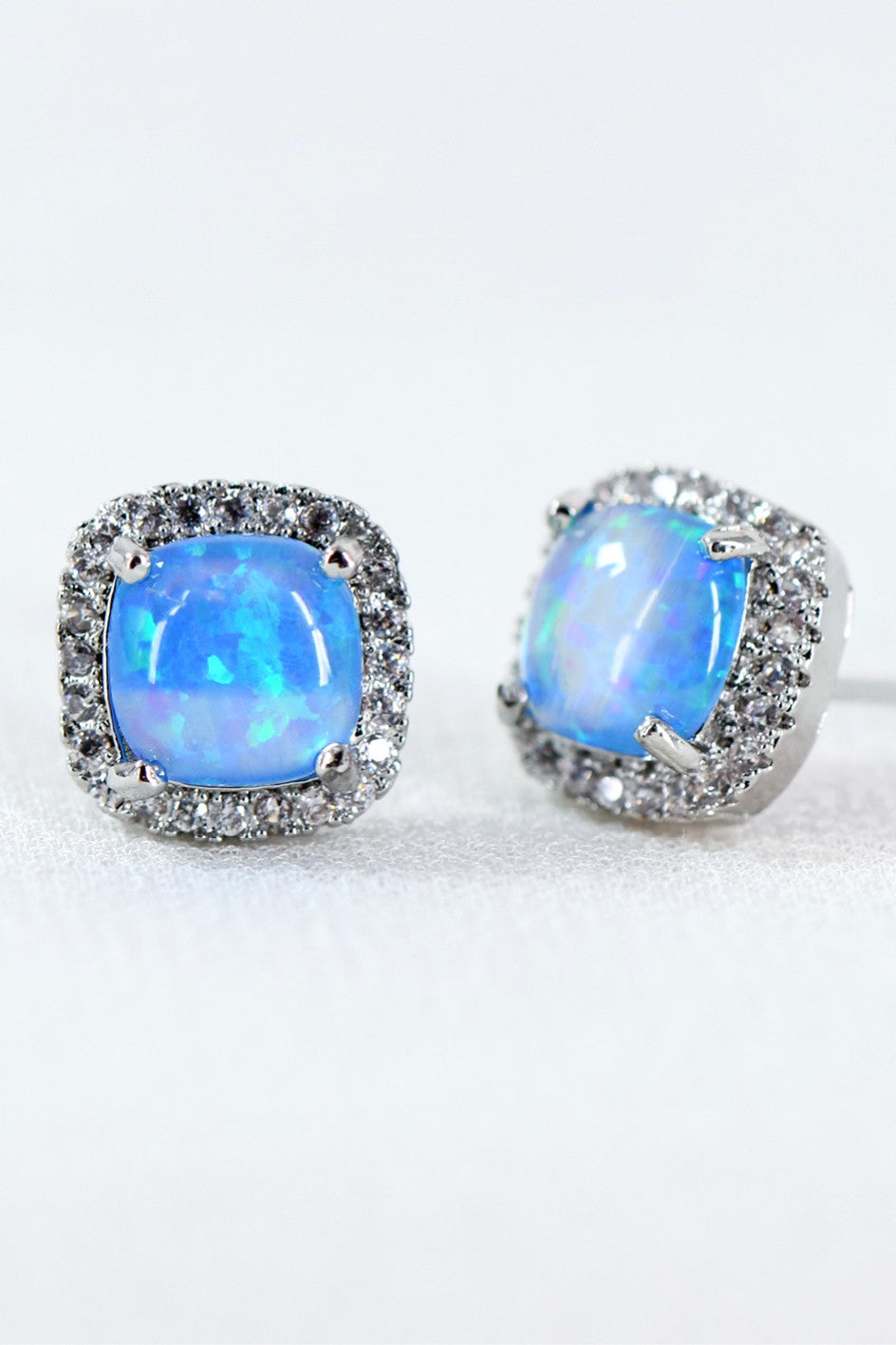 Opal Square Stud Earrings