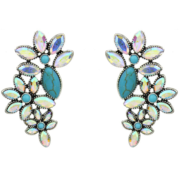 Floral Rhinestone Earrings