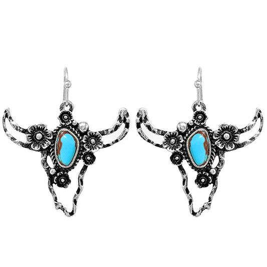 Turquoise Longhorn Earrings