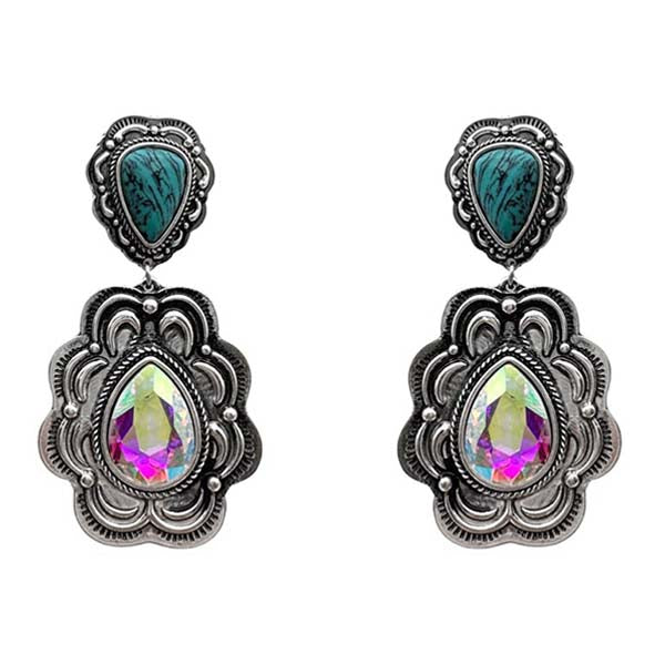 Rhinestone Concho Earrings