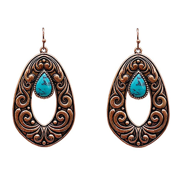 Turquoise and Copper Earrings