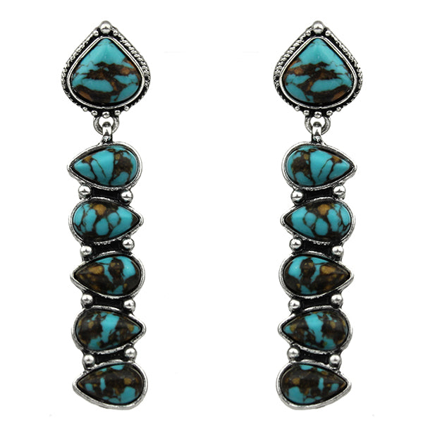 Dangling Turquoise Stone Earrings