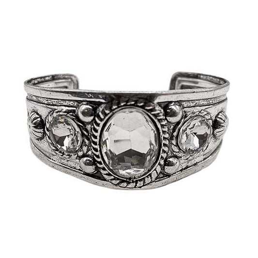 Silver Rhinestone Cuff Bracelet