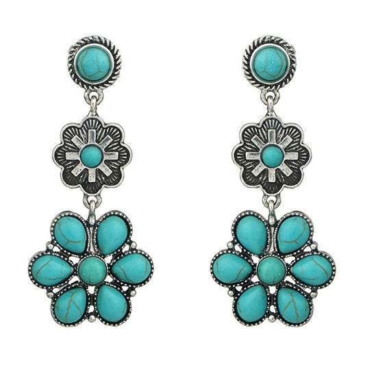 Turquoise Flower Earrings