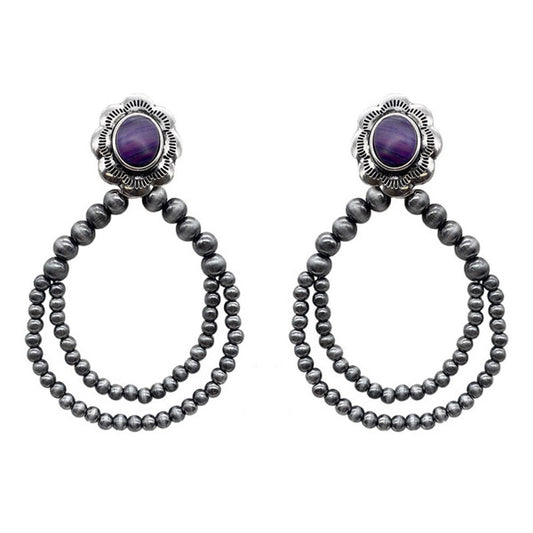 Purple Navajo Pearl Earrings