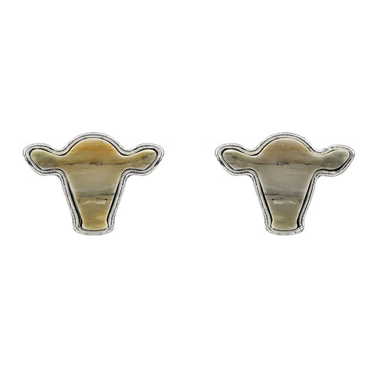 Natural Cow Head Earrings