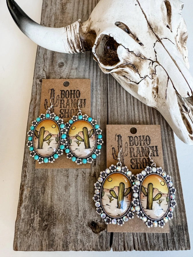 Western Scenery Dangle Earrings